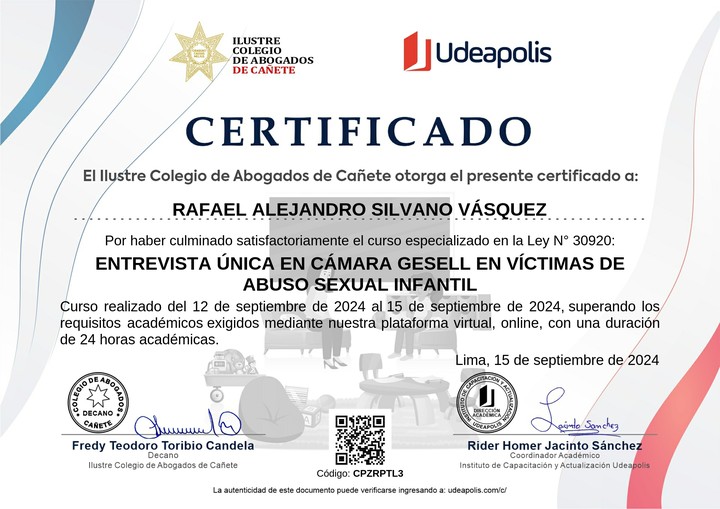 Certificado de capacitación