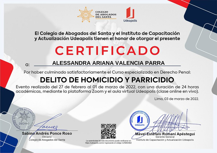 Certificado de capacitación