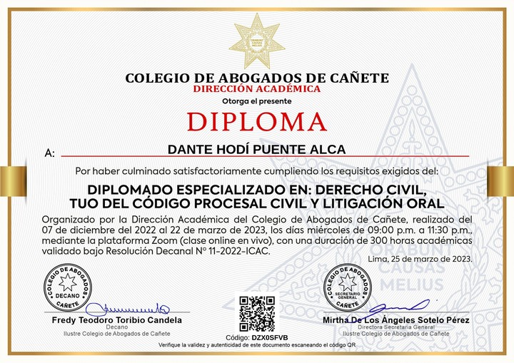 Certificado de capacitación