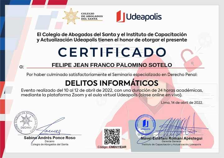 Certificado de capacitación