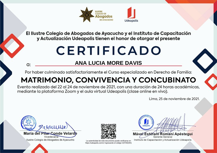 Certificado de capacitación