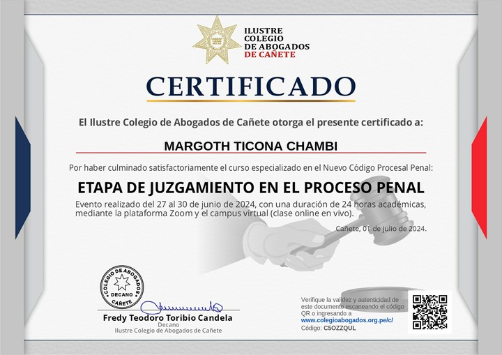 Certificado de capacitación