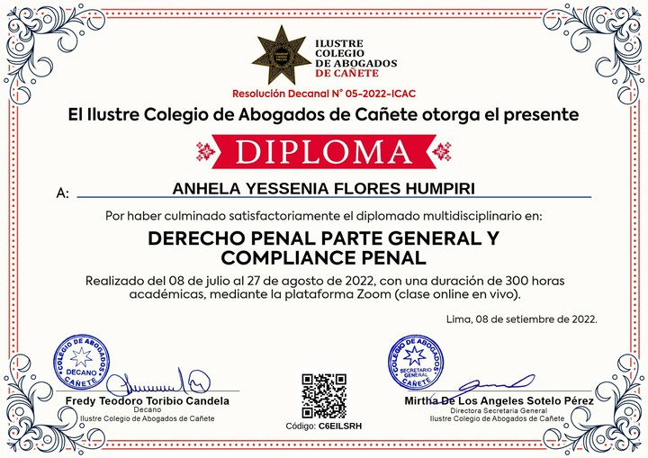 Certificado de capacitación