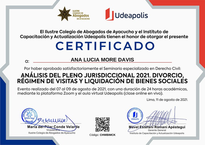 Certificado de capacitación