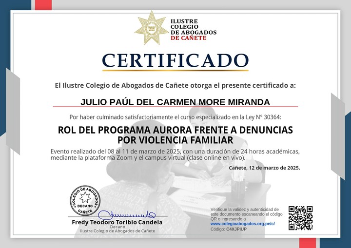 Certificado de capacitación