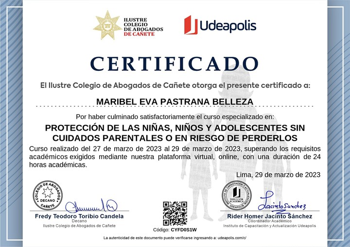 Certificado de capacitación