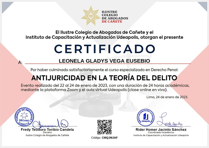 Certificado de capacitación