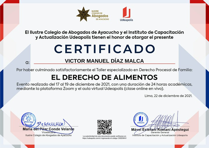 Certificado de capacitación