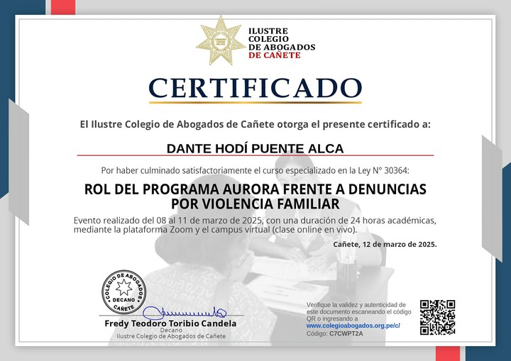 Certificado de capacitación