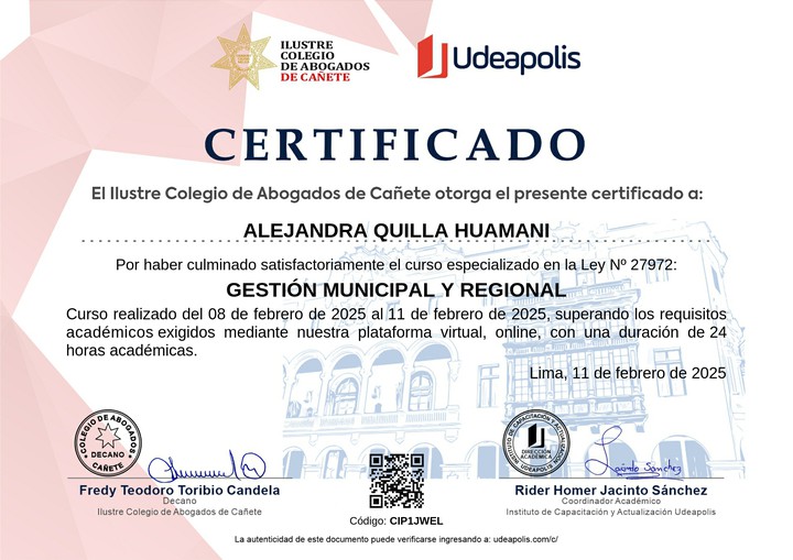 Certificado de capacitación