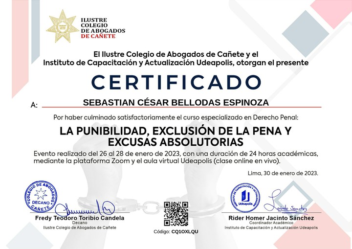 Certificado de capacitación