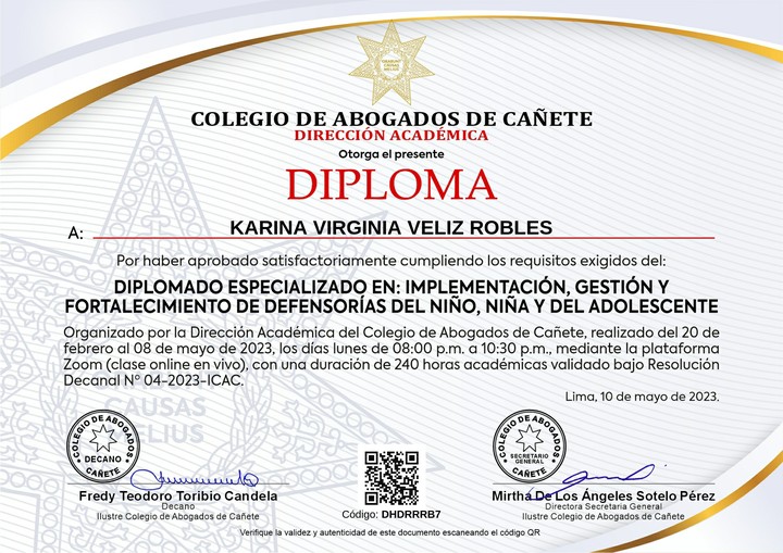 Certificado de capacitación