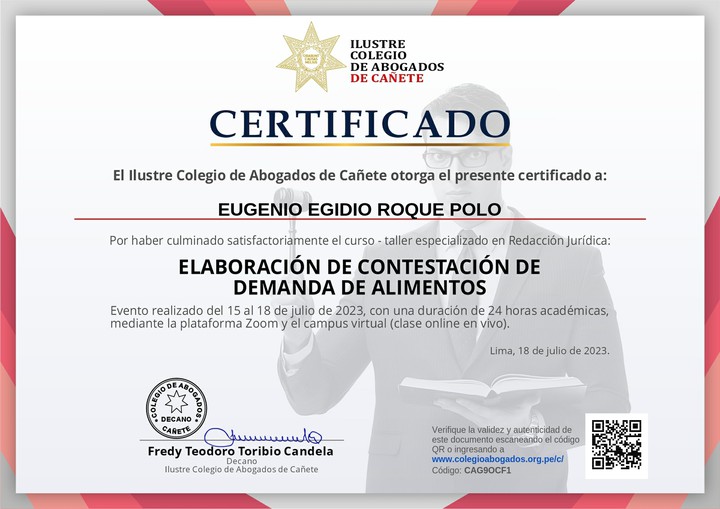 Certificado de capacitación
