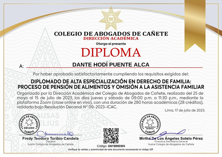 Certificado de capacitación