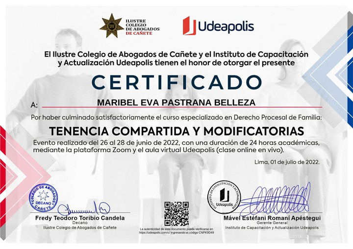 Certificado de capacitación