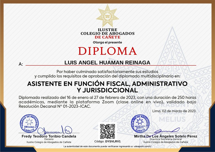Certificado de capacitación
