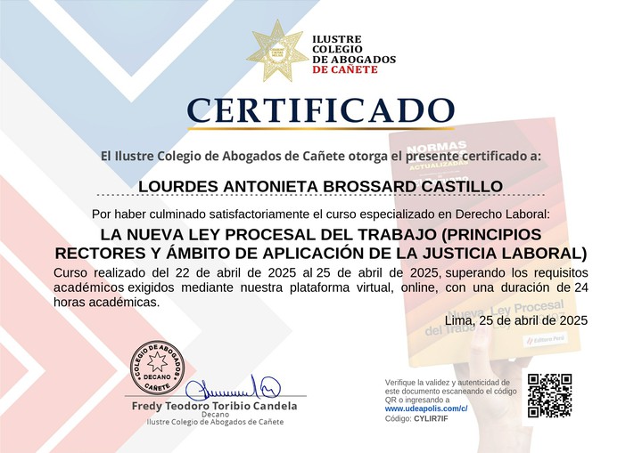 Certificado de capacitación