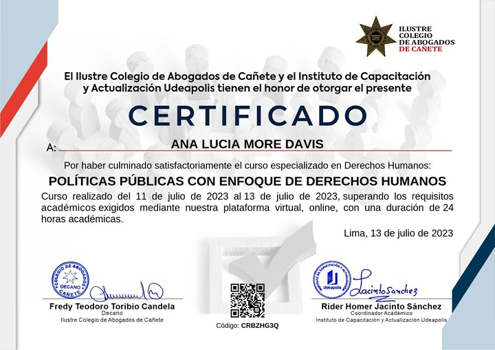Certificado de capacitación