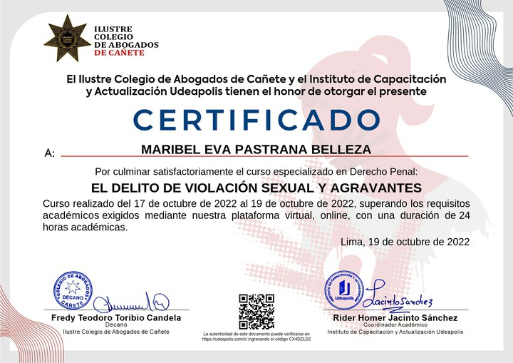 Certificado de capacitación